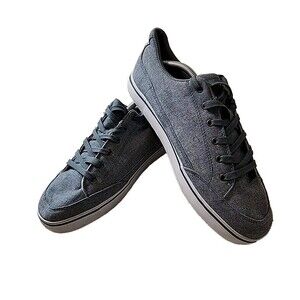 Lugz Clipper Mens Charcoal Gray Denim Textile Low Top Sneakers MCOLNYC Size 12